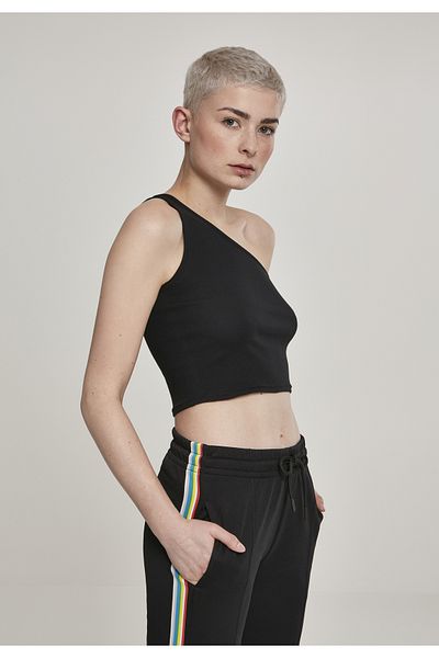 Urban Classics Damen Ladies Cropped Asymmetric Top