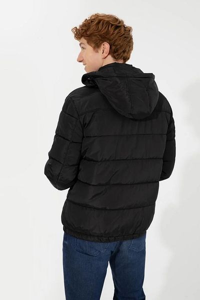 U.S. Polo Assn. Мъжко черно палто с качулка