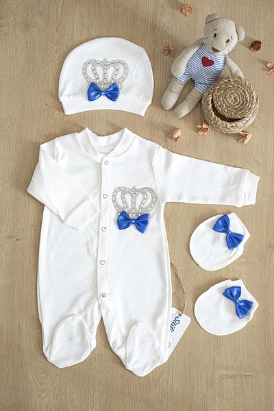 Sitilin Baby Boy Bow Tie King Stone Fancy Rompers Set 0-3 Months Stl6370
