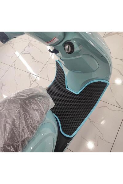 Arora Cappucino Yeni Nesil Motosiklet Paspası Siyah Renk Turkuaz Kenar