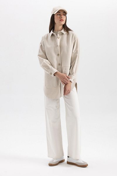 DeFacto Relax Fit Gabardine Long Sleeve Shirt Tunic B0285ax23wn