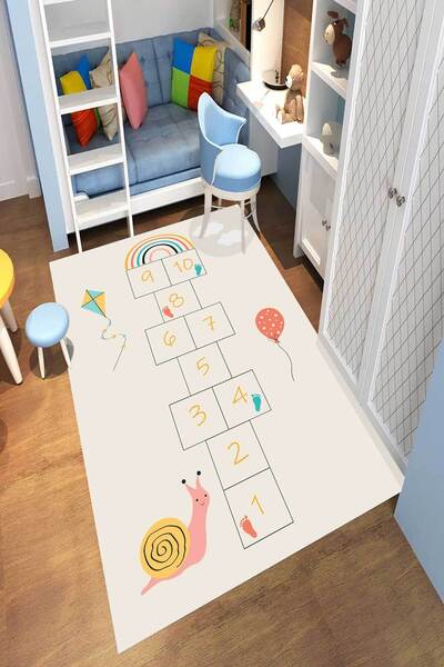 YTR HOME Dijital Baskı Yıkanabilir Kaymaz Taban Dekoratif Salon Mutfak Halısı...