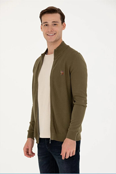 U.S. Polo Assn. Men's Khaki Basic Knitwear Cardigan G081SZ0TH.000.1629653.VR027