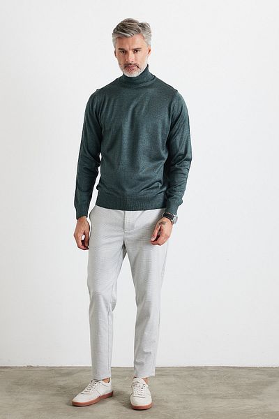 Livio Ferri Men's Standard Fit Regular Cut Turtleneck Sweater