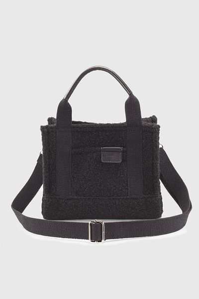Housebags Geantă tote neagră cu blană artificială pentru femei 232