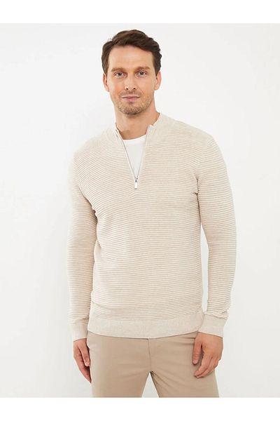 LC Waikiki Men's Knitwear Sweater - Stand Collar, Long Sleeve