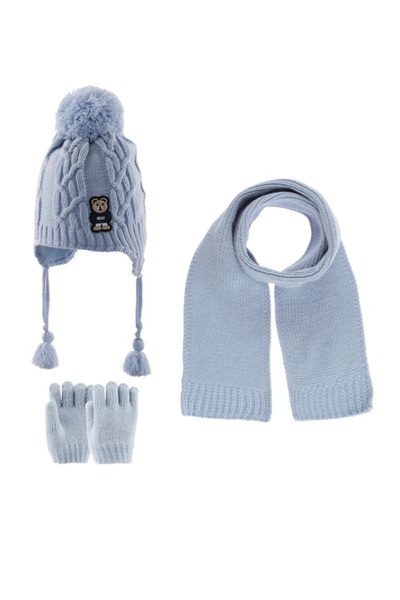 Kitti KİTTİ ATKI BERE ELDİVEN TAKIM 1-4 YAŞ ERKEK ÇOCUK İÇİ POLARLI