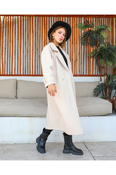 Zirve Astarlı Kolları Manşet Detaylı Kaşe kaban