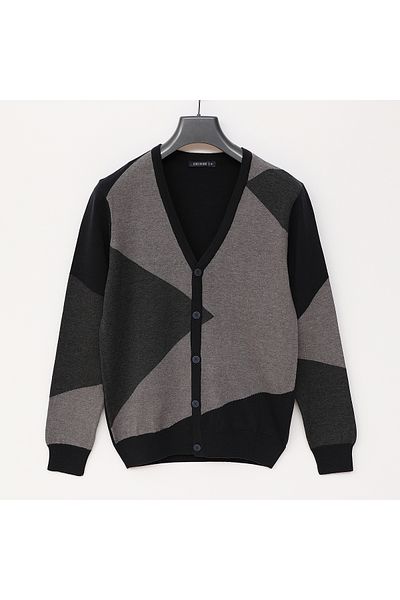 Dio Rise Men's Cotton Buttoned Navy Blue Knitwear Cardigan 180661
