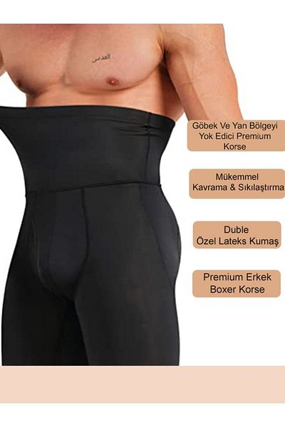 MİSTİRİK Danni Model Πλεκτό εσώρουχο κοιλιάς χωρίς ραφές Boxer Μαύρο Χρώμα