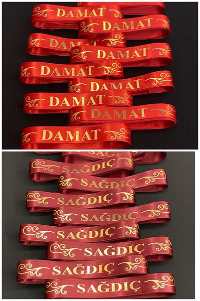 ZEYMERADE 1 Groom, 1 Groomsman Ribbon, Arm Ribbon, Arm Cuff, Henna Materials