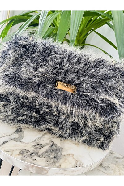 LOURENZA SAMUR KÜRK PELUŞ ÖRGÜ ÇANTA (19/25/5)