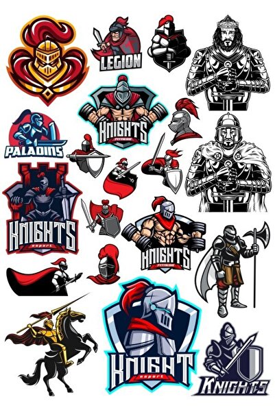 Reysa Tasarım مجموعة ملصقات Knight Knight-10 25 قطعة للهاتف والكمبيوتر اللوحي...