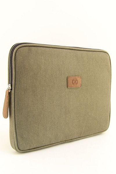 HNB Unisex Καμβάς Χακί Αδιάβροχη θήκη φορητού υπολογιστή 13 & 14 ιντσών