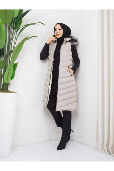 KMKkombin Новий сезон жіночий довгий надувний жилет з капюшоном