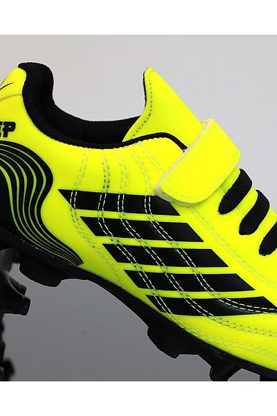 MP ONE Kidessa 1754-3165 Pantofi de fotbal cu gazon pentru copii cu dungi GALBEN