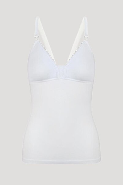 bejamonti قميص داخلي نسائي أبيض من القطن الخالص للرضاعة الطبيعية 3050