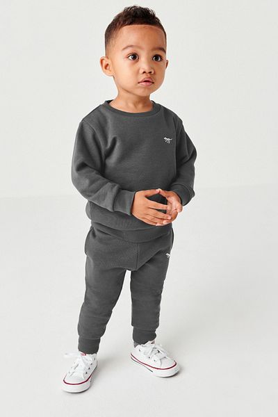 Next Baby 100% Cotton Gray Sweatshirt Jogger Top and Bottom Set