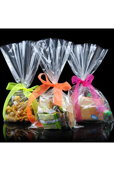 Eliz Party Parlak Bantsız Şeffaf Jelatin Kurabiye Aksesuar Paketleme Poşeti 13x20cm 50 Adet