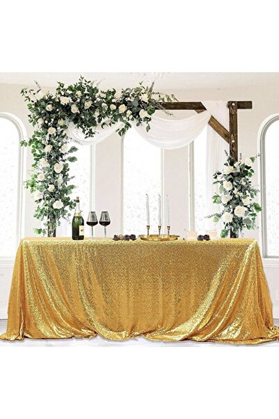 MER HOME Față de masă cu paiete galben auriu (GOLD).