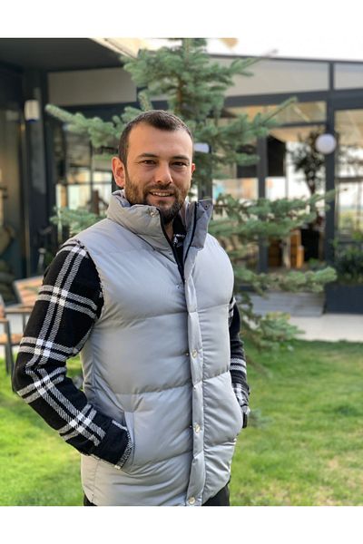 Alegante Men's Trend Gray Color Spring Puffer Vest