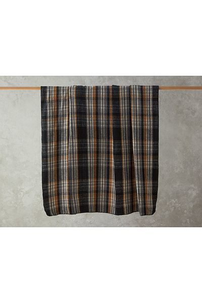 English Home Plaid Waffle Scotch Double Blanket 180x220 cm Anthracite