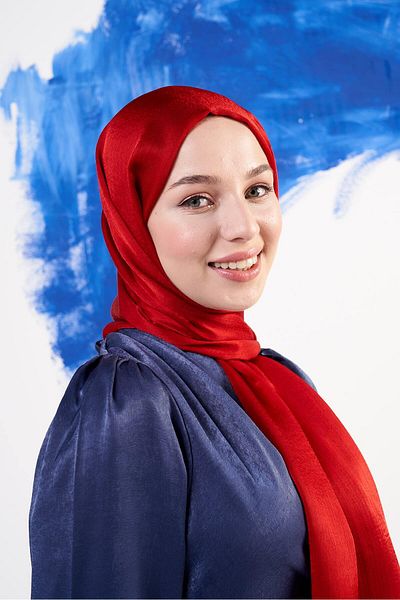 Levidor Women's Red Janjan Chiffon Evening Dress Shawl