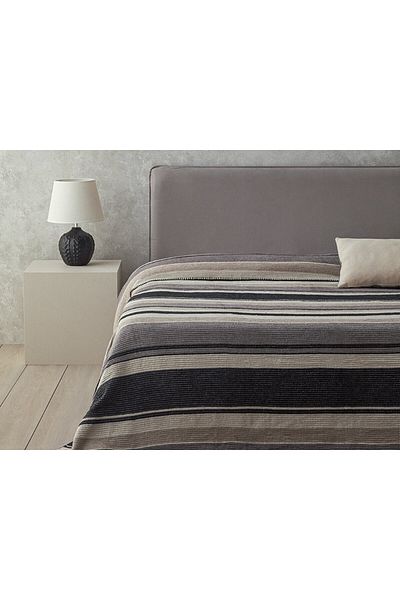 English Home Κουβέρτα διπλής ριγέ Four Seasons 180x220 cm Anthracite