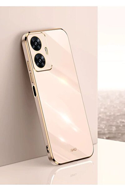 Rivor Realme C55 Uyumlu Kılıf Parlak Kenarı Altın İşlemeli Kamera Korumalı Re...