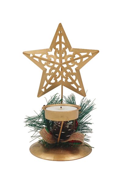 Yusuf Dirik YD Party Supplies Gold Star Figured Candle Holder 15 cm