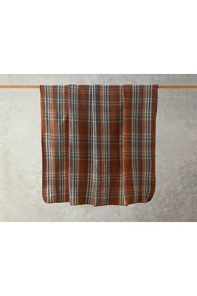 English Home Καρό Βάφλα Σκωτσέζικη Μονή Κουβέρτα 150x200 εκ. Τερακότα
