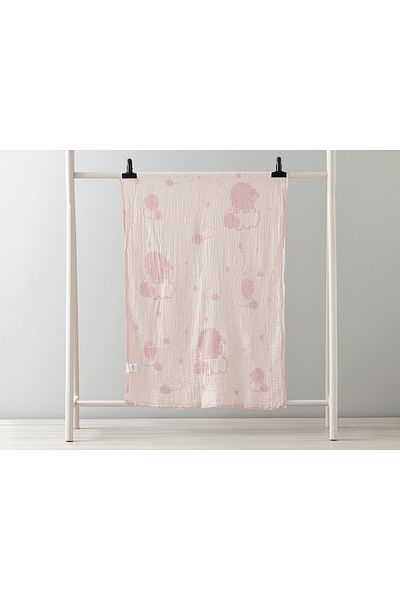 English Home Pink Baby Girl Blanket - Lamb Cotton, 80x120 Cm