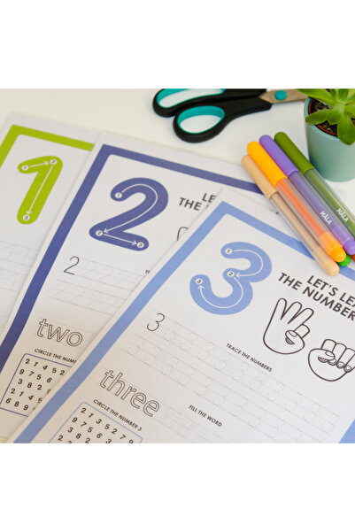 dilekyaman danışmanlık akademisi بطاقات أرقام ما قبل المدرسة، بطاقات أرقام إن...