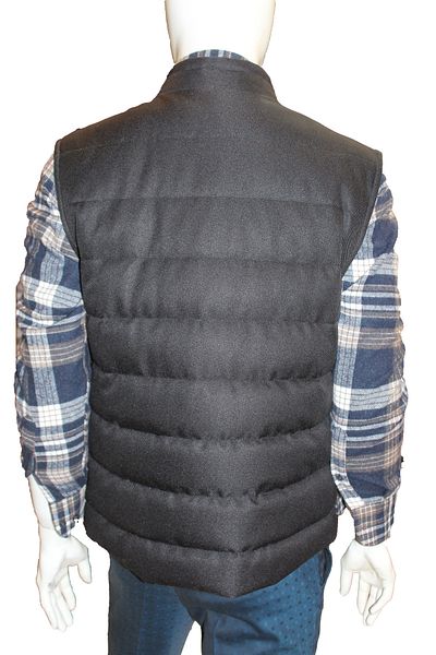 Ecer Men's Judge Collar Zippered Vest Black