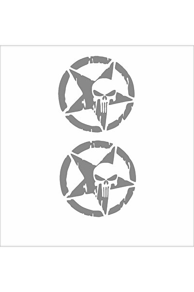 YAMANB ملصق الجيش العسكري للطرق الوعرة ملصق جمجمة نجمة 13 سم * 13 سم قطعتين ر...