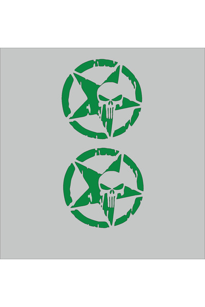 YAMANB ملصق الجيش العسكري للطرق الوعرة ملصق جمجمة نجمة 13 سم * 13 سم قطعتين أ...