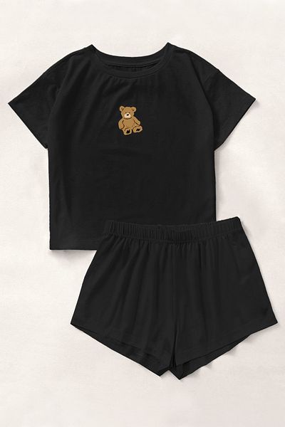 PEMBİŞ HOMEWEAR Set pantaloni scurți din bambus - Blacked Bear