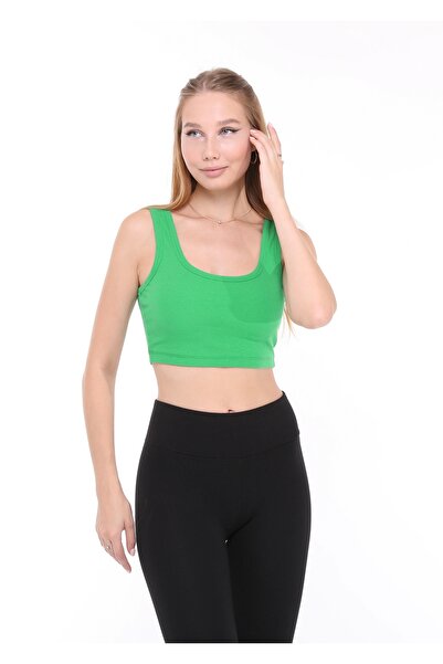 LAENT Травяно-зелений кроп-топ на бретельках