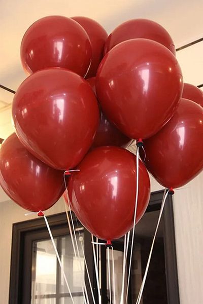 LULU Kids Red Balloon Metallic Birthday, Party 12''