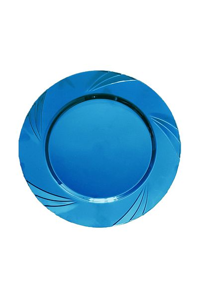 14Süs Plastic Plate Hard Luxury 22cm (6 Pieces) Dark Blue