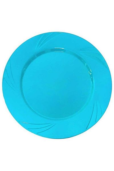 14Süs Plastic Plate Hard Luxury 22cm (6 Pieces) Blue