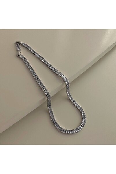 stainles steel قلادة مستطيلة من الفولاذ مقاس 42 سم