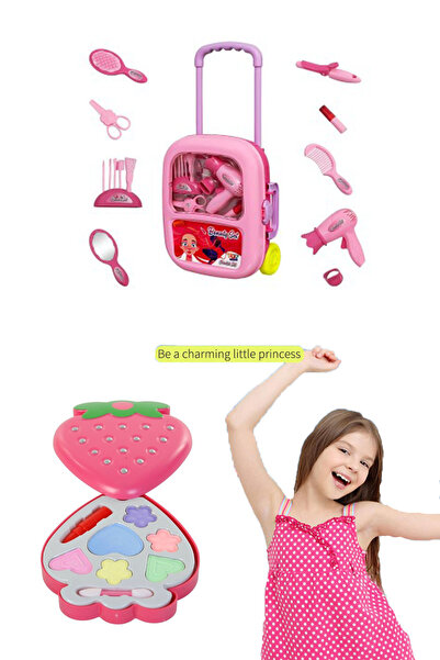 YILDIRIM OYUNCAK مجموعة تجميل مع حقيبة وإكسسوارات - مجموعة مكياج كارتيلا بالف...