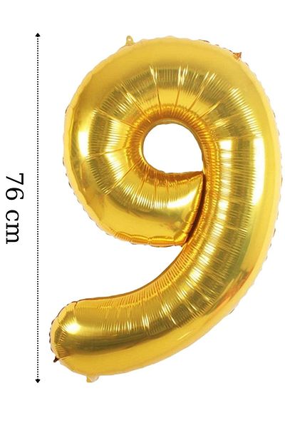 ELGALA Happy Birthday Written Pennant and Number 9 Foil Balloon