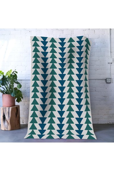 Rugs Modern Halı سجادة ديكور حديثة بنمط هندسي مخطط عمودي باللون الأخضر والأزر...