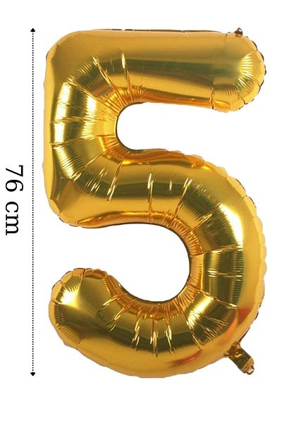 ELGALA Happy Birthday Written Pennant and 5 Numbers Foil Balloon