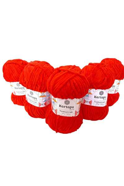 Kartopu Yumurcak Kadife el örgü ipi 5 Adet