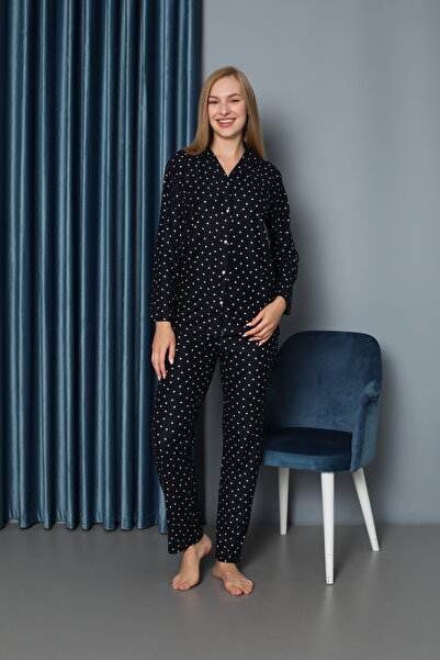 Chiffon Underwear Довгорукавний піжамний комплект із серцевим візерунком із замшевої тканини