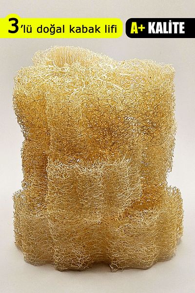 FANTASTİK SANAT ATÖLYESİ 3-Piece Natural Pumpkin Fiber, Bath, Shower, Bath Washcloth