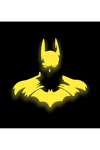 YAMANB Batman Sticker Araba Motorsiklet Oto Pc Sticker 14cmx13cm REFLEKTİF SARI